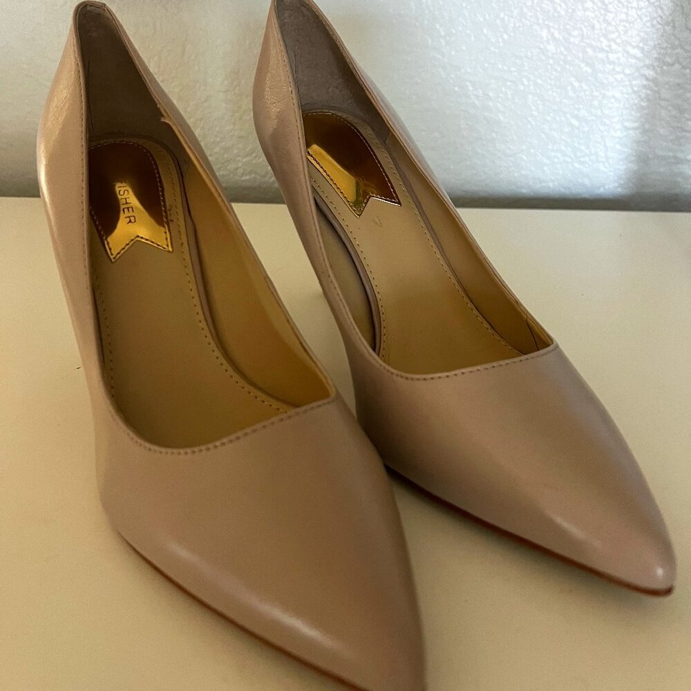 Marc Fischer Leather Pumps Heels Tan Beige Womens Size 10